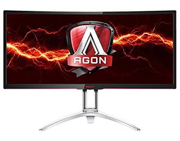 3. AOC AGON AG352UCG 35” Curved Gaming Monitor, G-SYNC, WQHD (3440x1440), VA Panel, 100Hz, 4ms, Height Adjustable, DisplayPort, HDMI, USB 3.0