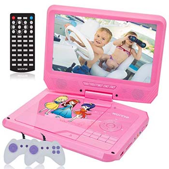 8. WONNIE 9.5 INCH PINK DVD PLAYER