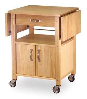 1. Winsome Wood Drop-Leaf Kitchen Cart