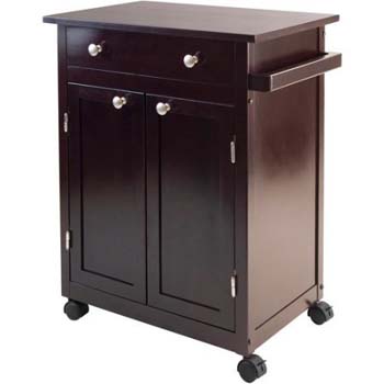 10. Small Dark Espresso Kitchen Cart