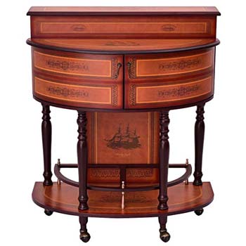 4. Giantex Rolling Vintage Wine Cabinet Bar