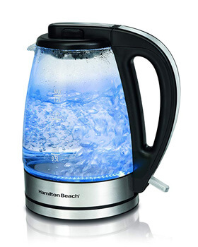 1. Hamilton Beach 40865 Glass Electric Kettle
