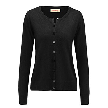 8. Panreddy Women's Wool Cashmere Classic Cardigan Sweater