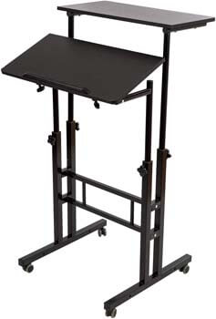 9. BarleyHome Mobile Stand Up Desk, Adjustable Laptop Desk