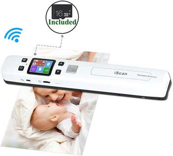 7. Wi-Fi Portable Scanners for Photo, Receipts, 1050 DPI, (16G Memory Card Included)