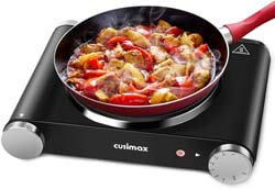 2. Cusimax Hot Plate Portable Electric Stove Countertop Single Burner 1500W