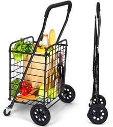 2. Pipishell Shopping Cart with Dual Swivel Wheels for Groceries