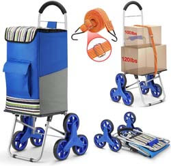9. Shopping Cart, Super Loading Stair Climber Cart 220 lbs. Capacity Grocery Foldable Cart
