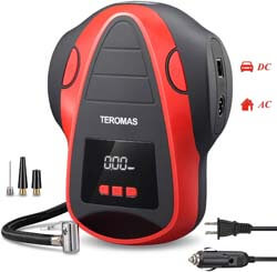8. TEROMAS Tire Inflator Air Compressor, Portable DC/AC Air Pump