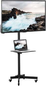 2. VIVO Universal Mobile TV Cart for 23-55 inch LCD LED Flat Panel Screen - Portable Flat Panel TV Stand
