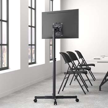 8. AmazonBasics TV Trolley for 24 - 43 - portable tv stands on wheels