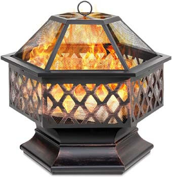 8. Best Choice Products Hex-Shaped 24in Steel Fire Pit