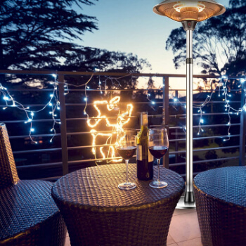 4. Outdoor Patio Heater Electric Heater - Infrared Carbon Tube Heater, Waterproof Space Heater with 3 Power Levels for Patio, Tip-Over Shut Off